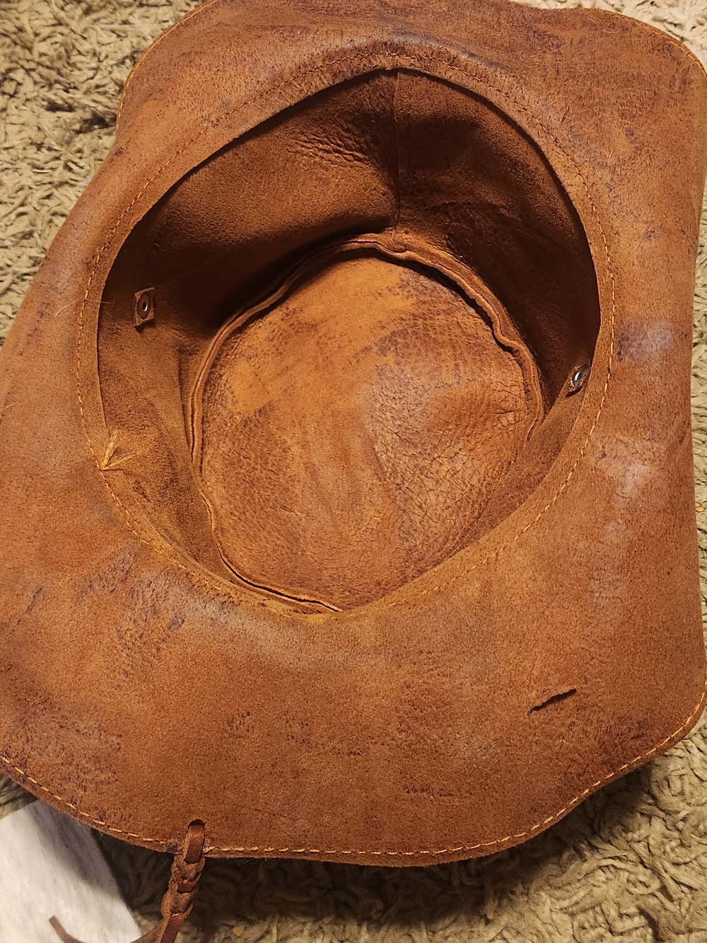 Source Unknown Brown Leather Kids Cowboy Hat - Picture 4 of 4